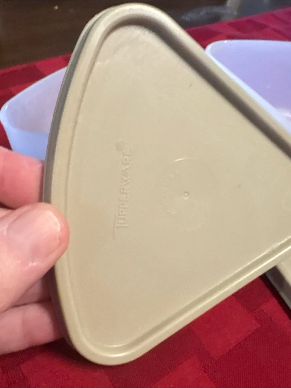 Triangle Snack Containers with Beige Lids - Set of 3